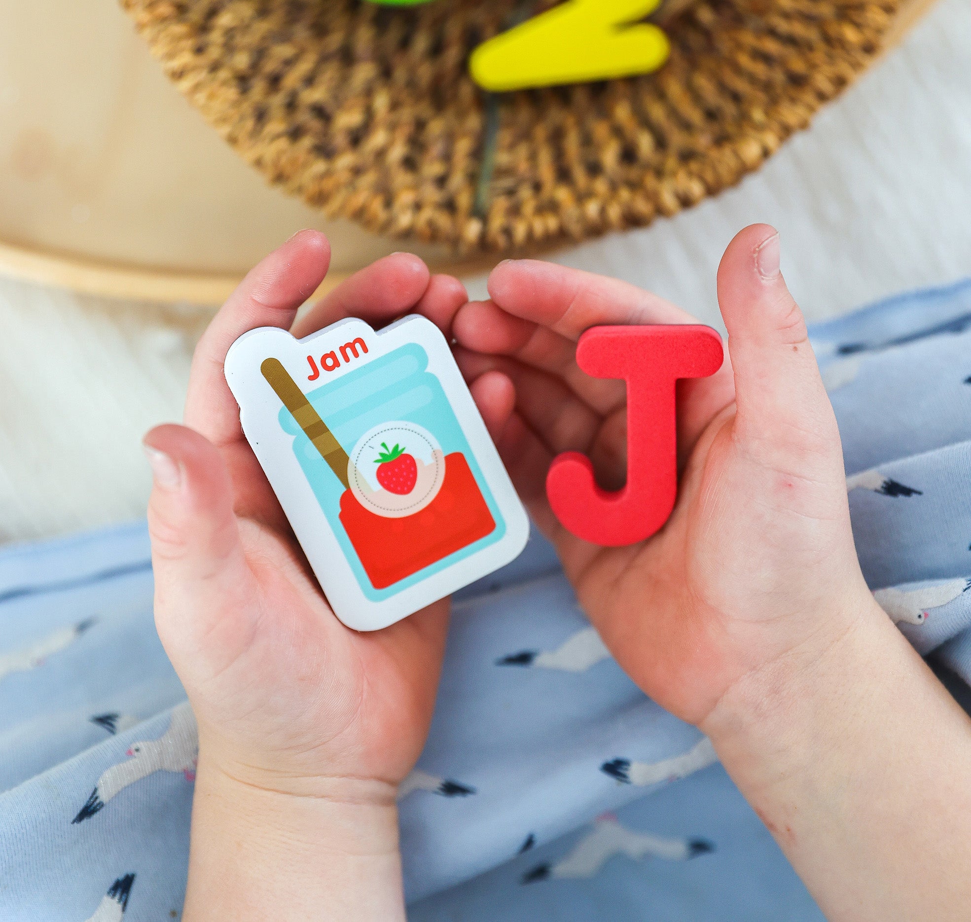 Curious Columbus Magnetic Foods and Letters – 52 Piece Alphabet & Food Magnet Set