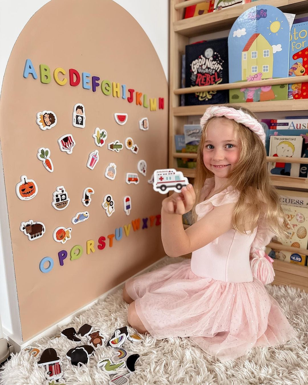 Curious Columbus Magnetic Objects and Letters – 78 Piece Alphabet & Object Magnet Set