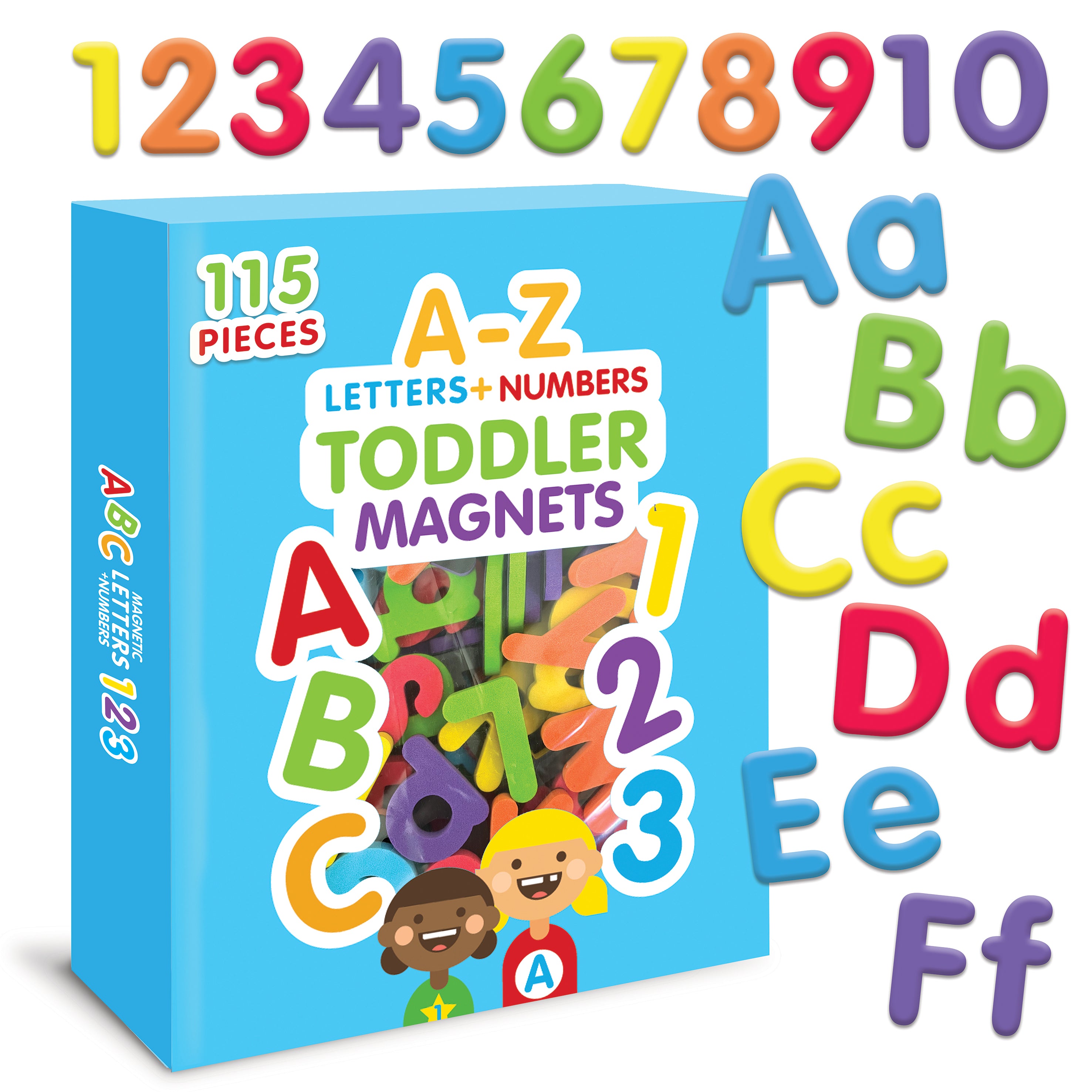 Curious Columbus Magnetic Letters and Numbers – 115 Piece Alphabet & Number Magnet Set