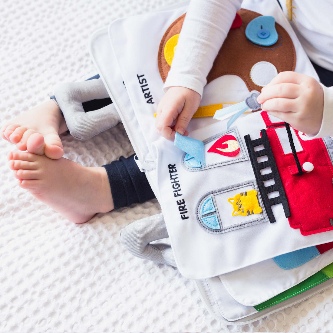 Curious Columbus Fabric Activity Book – When I Grow Up – Interactive Soft People & Professions Book