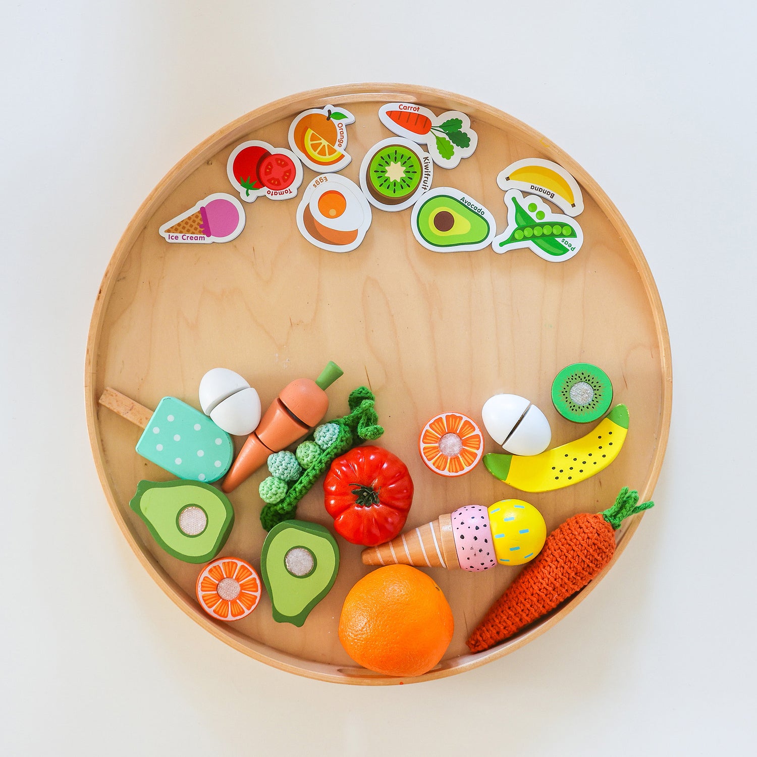 Curious Columbus Magnetic Foods and Letters – 52 Piece Alphabet &amp; Food Magnet Set