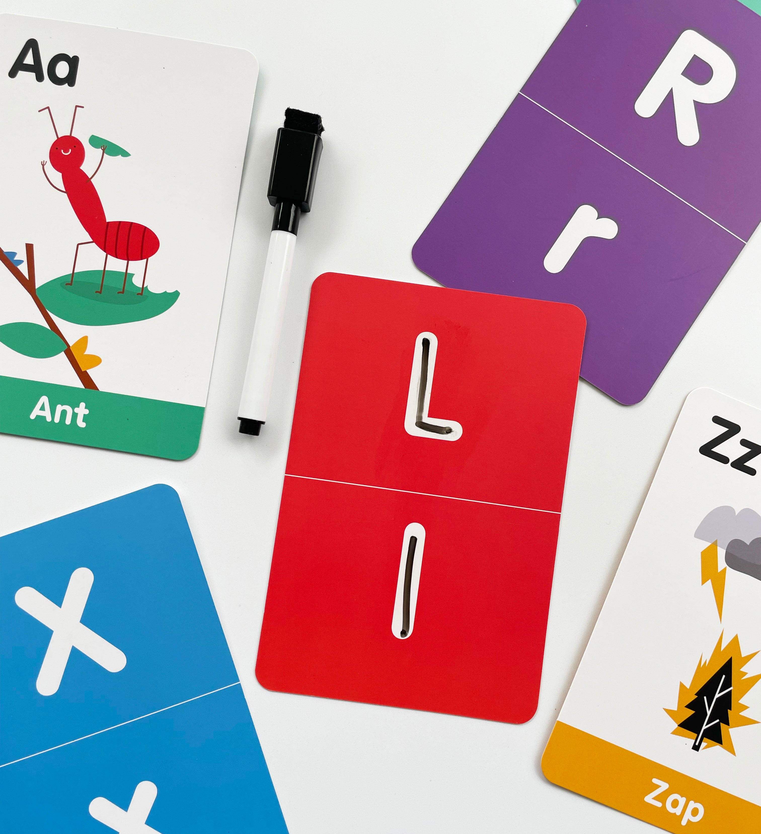 Curious Columbus A-Z uppercase flashcards