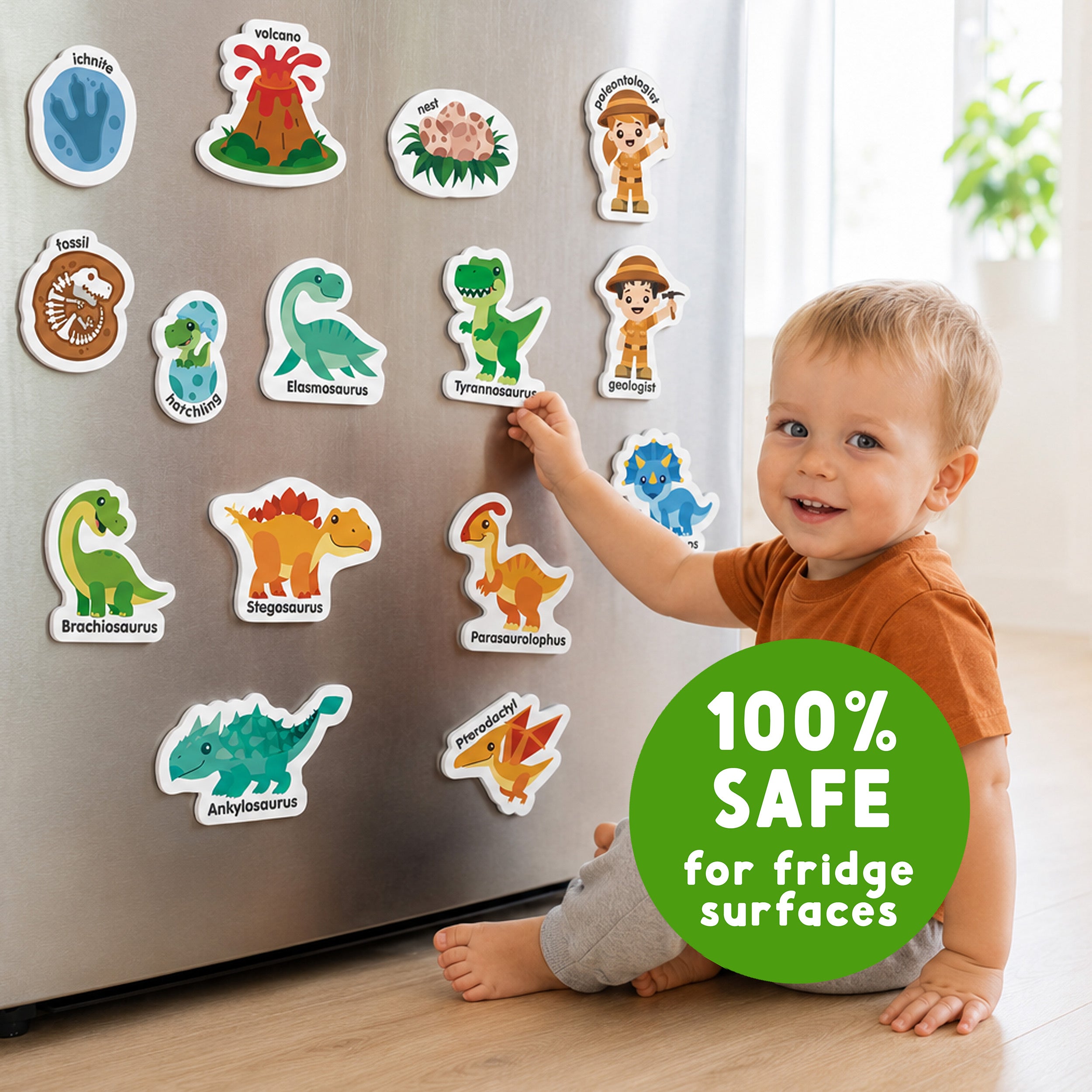 Curious Columbus Magnetic Dinosaurs – 25 Piece Magnetic Play Set