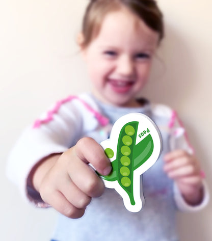 Curious Columbus Magnetic Foods and Letters – 52 Piece Alphabet &amp; Food Magnet Set