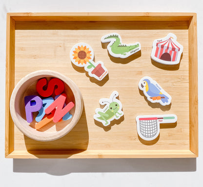 Curious Columbus Magnetic Objects and Letters – 78 Piece Alphabet &amp; Object Magnet Set