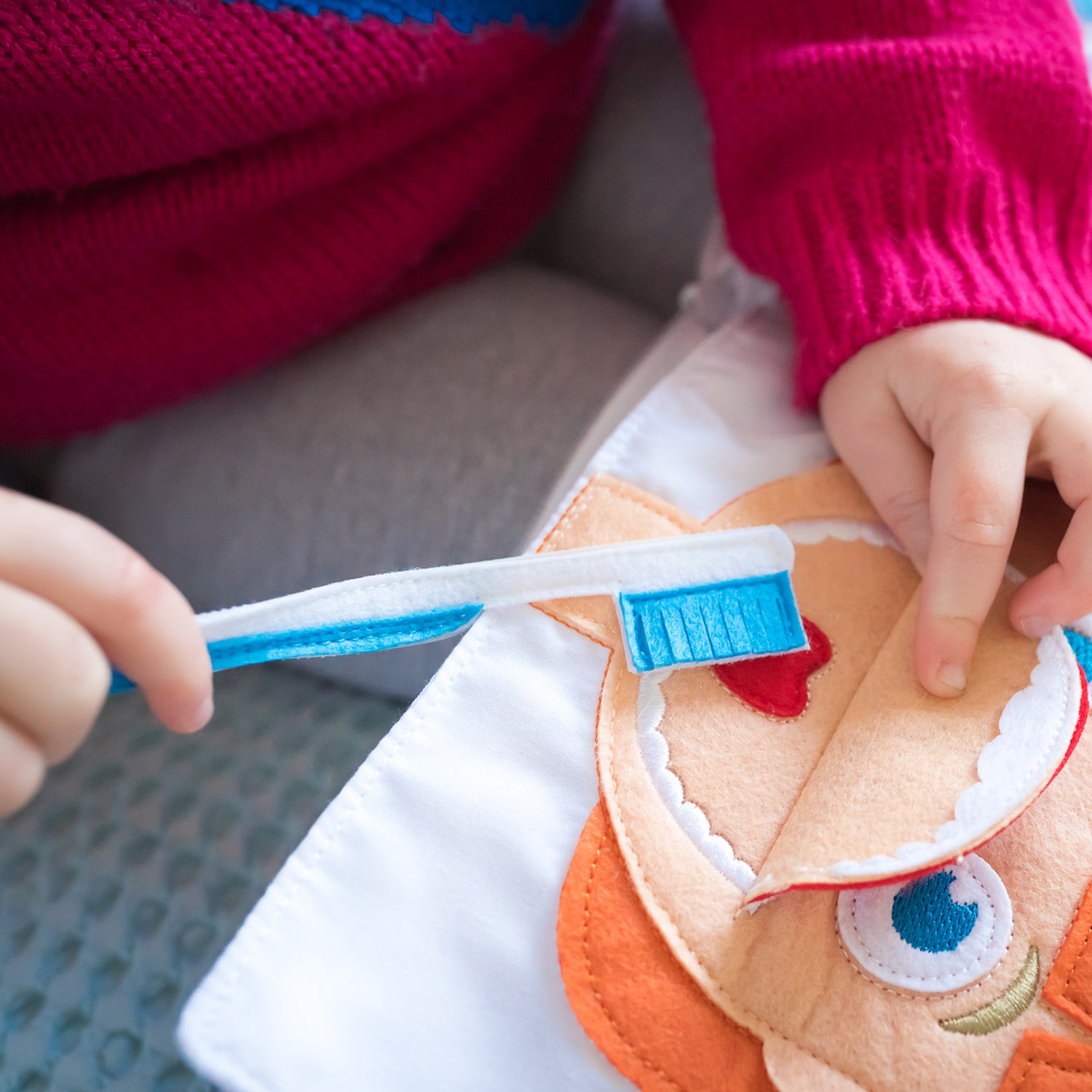 Curious Columbus Fabric Activity Book – My Big Day – Blue - Interactive Soft Learning Book