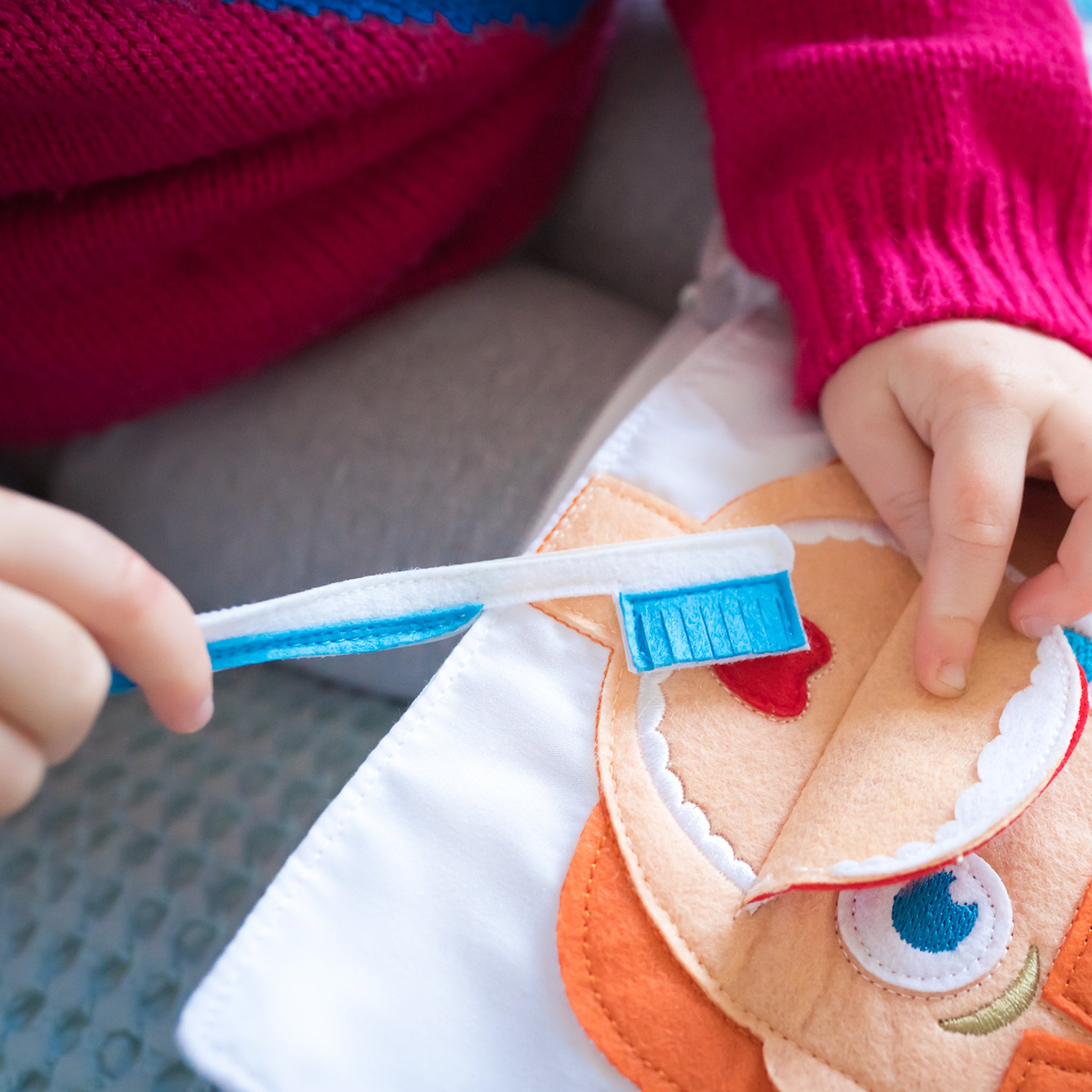 Curious Columbus Fabric Activity Book – My Big Day – Blue - Interactive Soft Learning Book